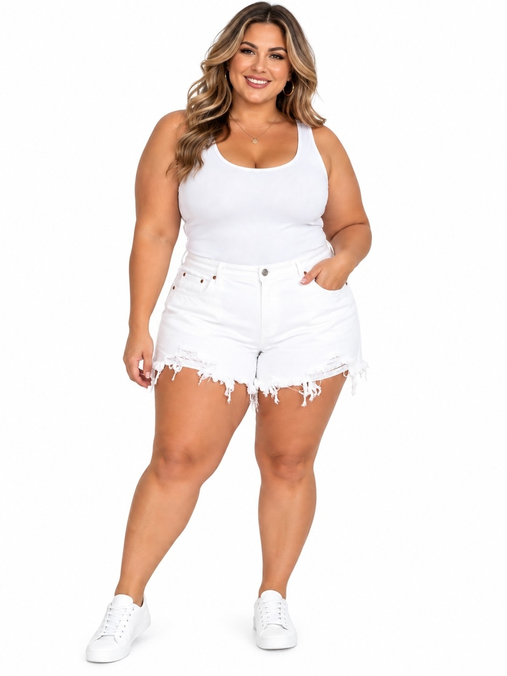 Abercrombie & Fitch White Distressed Denim Cutoff Shorts